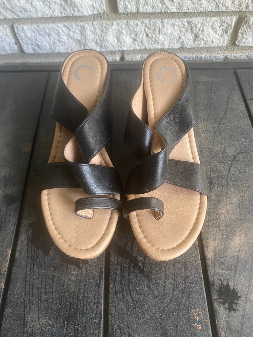 black sandals